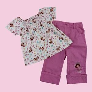 Vintage Strawberry Shortcake Smocked Top & Capri Pant Set 24 months